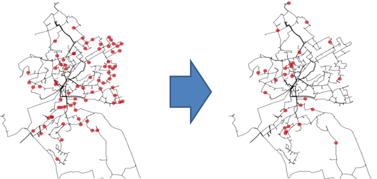 Potentielle (r) und Realisierbare (l) Stilllegungen der Netzstationen